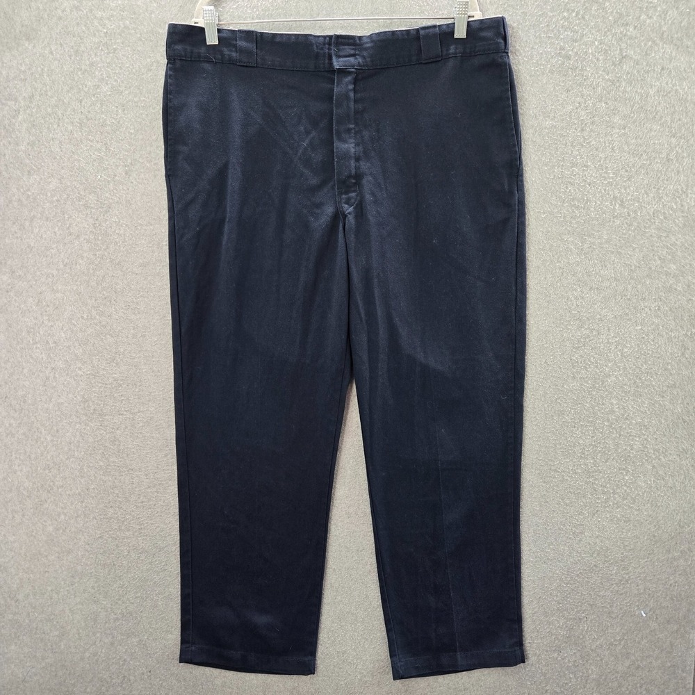 Dickies Men Pants 40x30 Blue Flat Front Khakis Flex Straight Leg Pockets